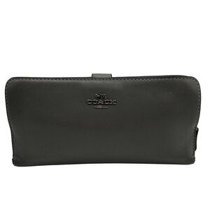 Coach Gray Leather Skinny Long Wallet